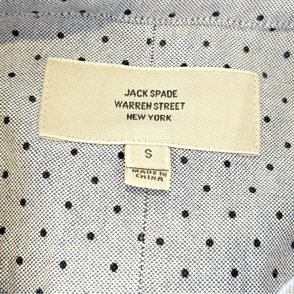 Jack Spade Warren Street Men's Button Up Polka Dot Shirt Collared Long Sleeve Sm - Picture 4 of 6